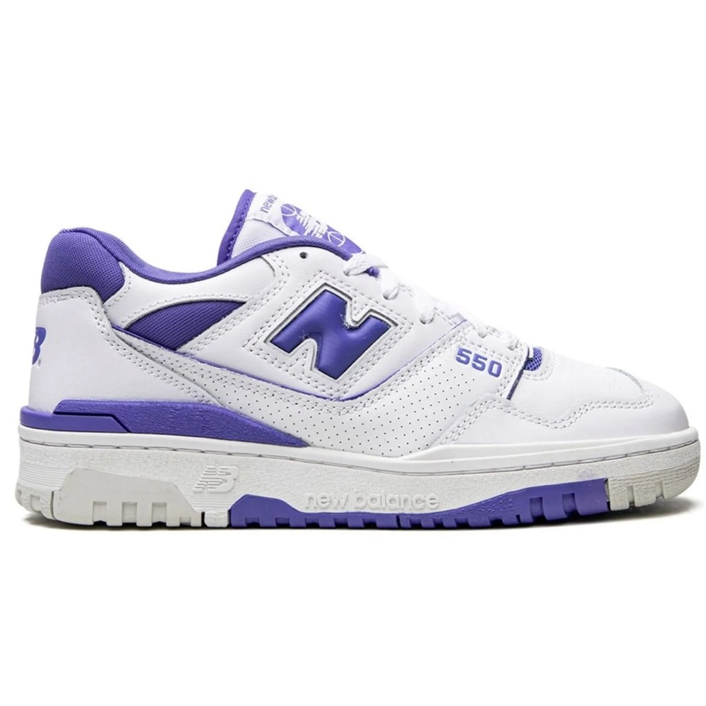 New Balance 550 White and Purple Sneakers